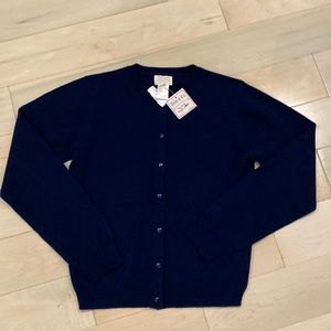Best & Co girls softest cashmere navy cardigan